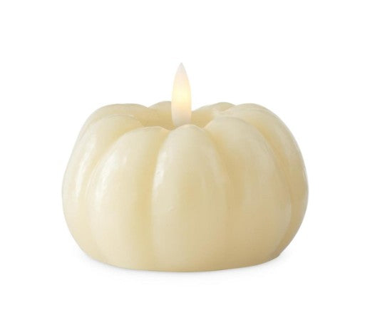 3.25" LED Wax Pumpkin Candle, Cream Color