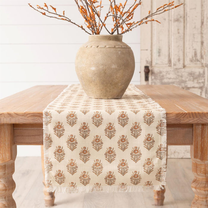 Rust Block Print Table Runner