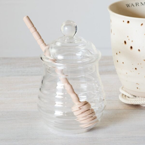 5″ Glass Honey Jar w/Dipper