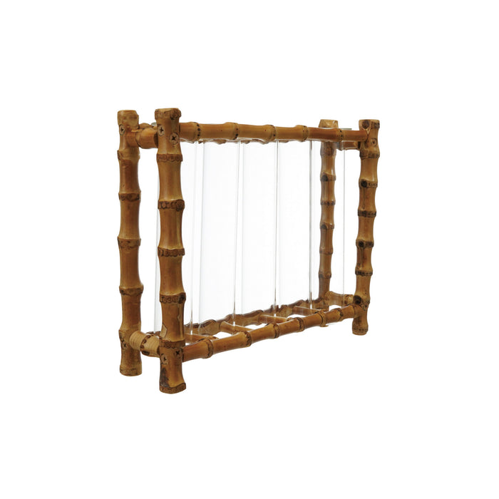 Bamboo & Glass Flower Holder