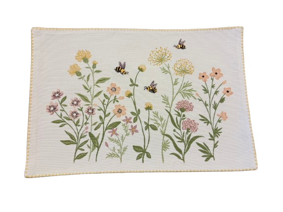 Honey Bee & Wildflowers Reversible Placemat
