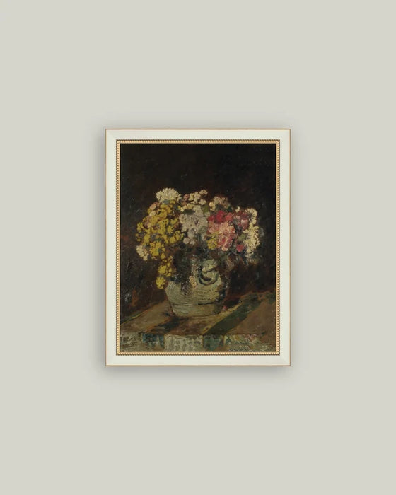 Vase of Pink & Yellow Flowers 7"x9"